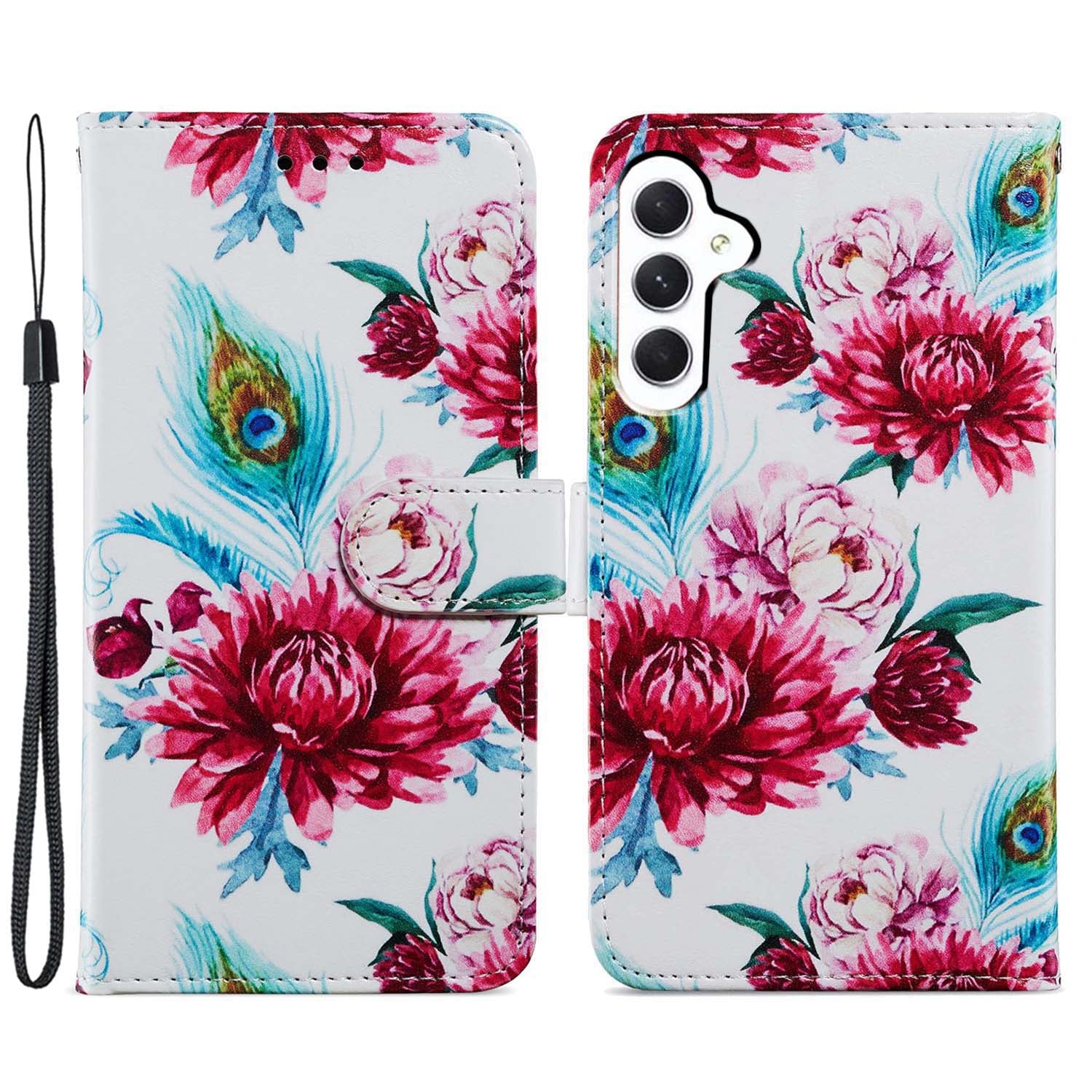For Samsung Galaxy A25 5G PU Leather Pattern Printing Phone Case Stand Flip Wallet Cover with Strap For Samsung Galaxy A25 5G PU Leather Pattern Printing Phone Case Stand Flip Wallet Cover with Strap